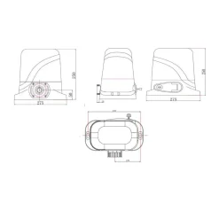 Casanoov Aluminium Elektrische Schuifpoort Eiger 4m H.140cm + Ranger C300 Motorisering