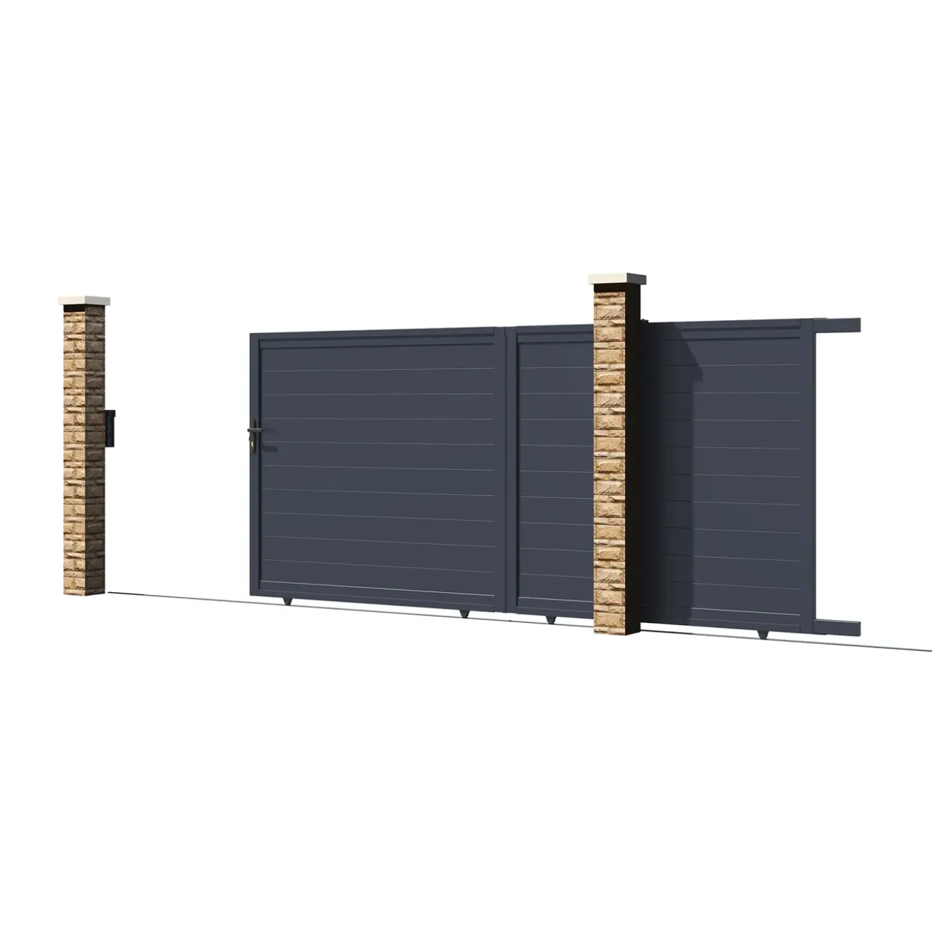 Casanoov Aluminium Elektrische Schuifpoort Eiger 4m H.140cm + Ranger C300 Motorisering