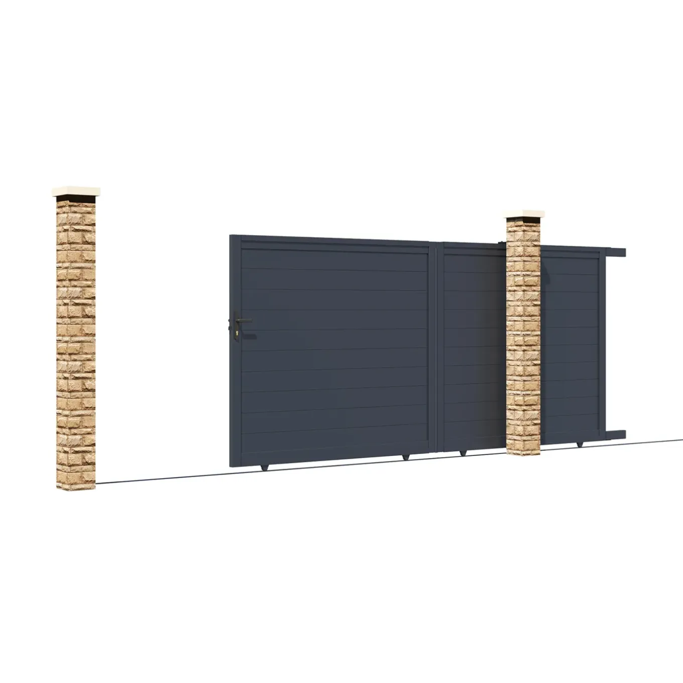 Casanoov Aluminium Elektrische Schuifpoort Eiger 4m H.140cm + Ranger C300 Motorisering