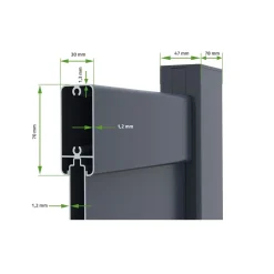 Casanoov Aluminium Tuindeur Eiger 1m H.180cm Grijs