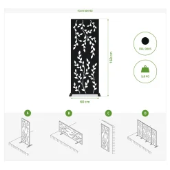 Casanoov Decoratief Paneel Folya Zwart H.160cm Patroon Over Het Gehele Oppervlak,