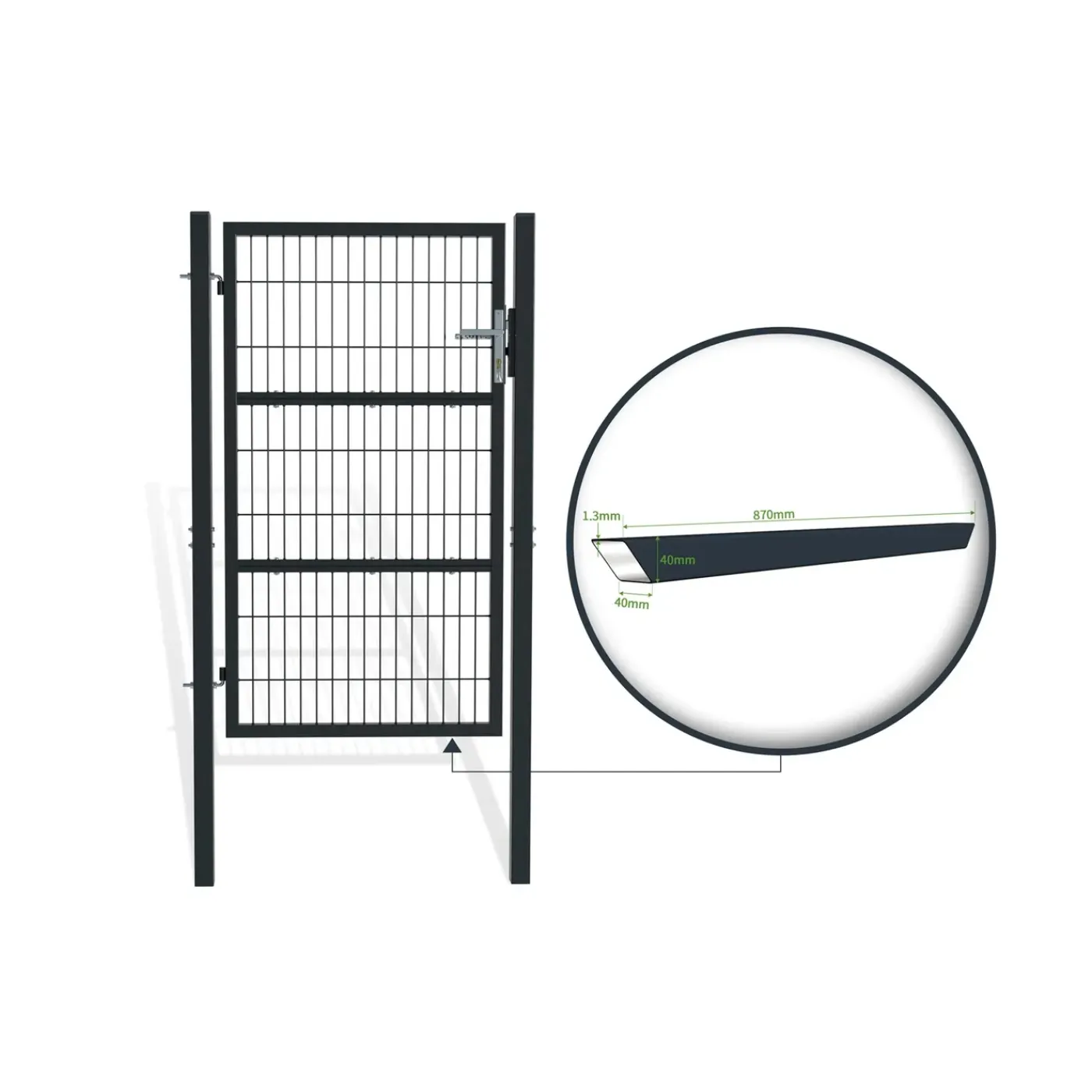 Casanoov Stalen Tuindeur Razo 1m H.160cm Antraciet Grijs
