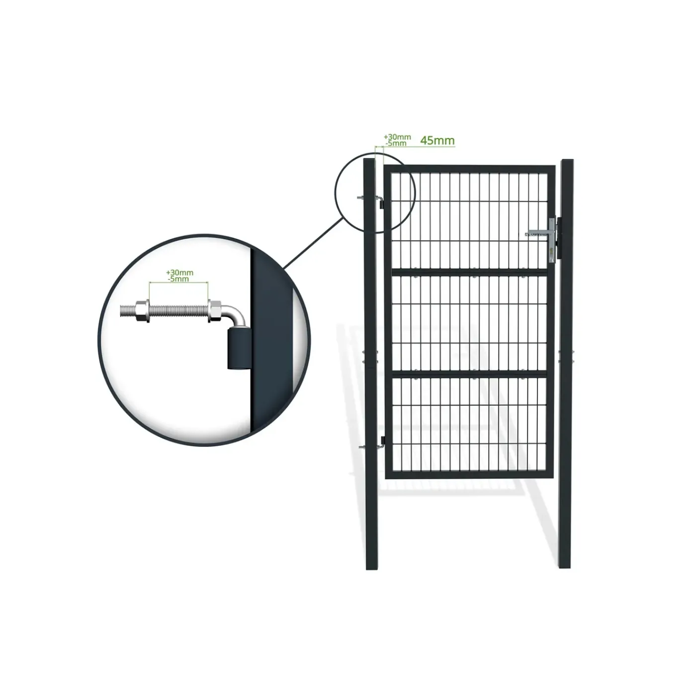 Casanoov Stalen Tuindeur Razo 1m H.160cm Antraciet Grijs
