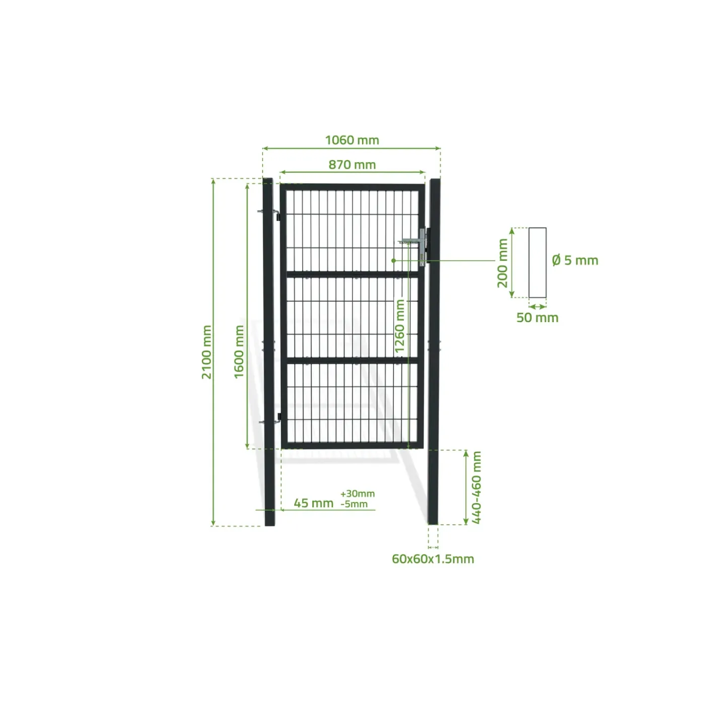 Casanoov Stalen Tuindeur Razo 1m H.160cm Antraciet Grijs
