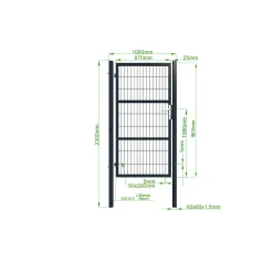 Casanoov Stalen Tuindeur Razo 1m H.180cm Antraciet Grijs
