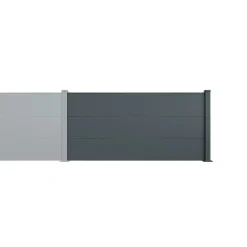 Casanoov Uitbreidingsset Alpis-omheining, Antracietgrijs, 2m H.90cm, Aluminium – Brede Lamellen