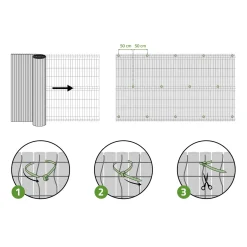 Casanoov Viso Pvc-stok L.8m X H.1.2m Antracietgrijs