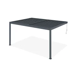 Cazeboo Bioklimatische Pergola Ondersteund Piana Grijze 4x3m Aluminium - Verstelbare Bladen