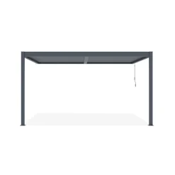 Cazeboo Bioklimatische Pergola Ondersteund Piana Grijze 4x3m Aluminium - Verstelbare Bladen