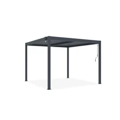 Cazeboo Bioklimatische Pergola Piana Grijze 3x3m Aluminium - Verstelbare Latten