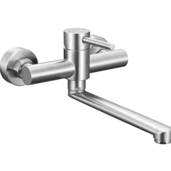 CECIPA MAX - Wandmengkraan Van Geborsteld Roestvrij Staal - 360° Draaibare Uitloop - 40 Cm