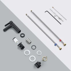 CECIPA - Wastafelmengkraan - Badkamerkraan Met Trekstang, Zwart, Modern Design