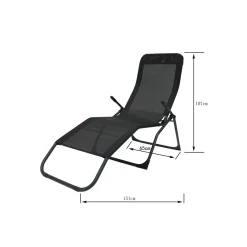 Central Park ligbed Favara antraciet 181x65x80cm