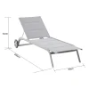 Central Park ligbed Noto aluminium taupe/grijs 206x80x34cm