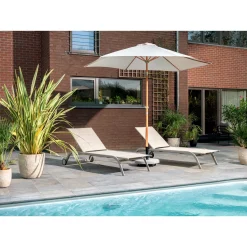 Central Park ligbed Noto aluminium taupe/grijs 206x80x34cm