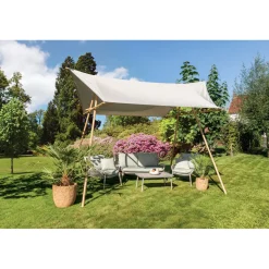 Central Park Loungeset Kea - Staal/Wicker - Groen - 4 Personen