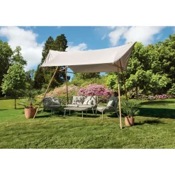 Central Park Loungeset Kea - Staal/Wicker - Groen - 4 Personen