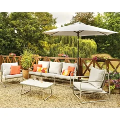 Central Park Loungeset Samos - Aluminium - Grijs - 91,5 x 354cm - 5 Personen