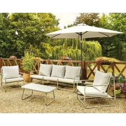 Central Park Loungeset Samos - Aluminium - Grijs - 91,5 x 354cm - 5 Personen