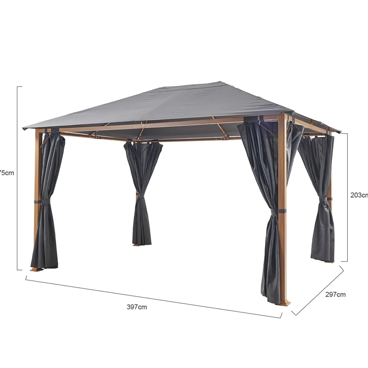 Central Park partytent Olbia antraciet 2,97x3,97m