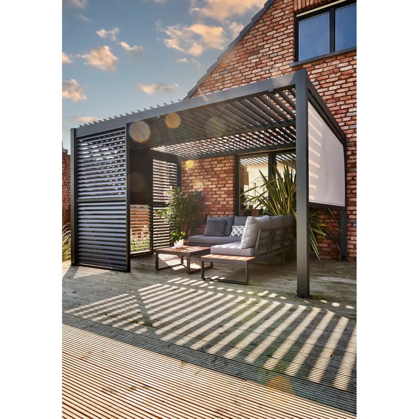Central Park rolgordijnen voor pergola Riaci 300x390cm - 2 stuks
