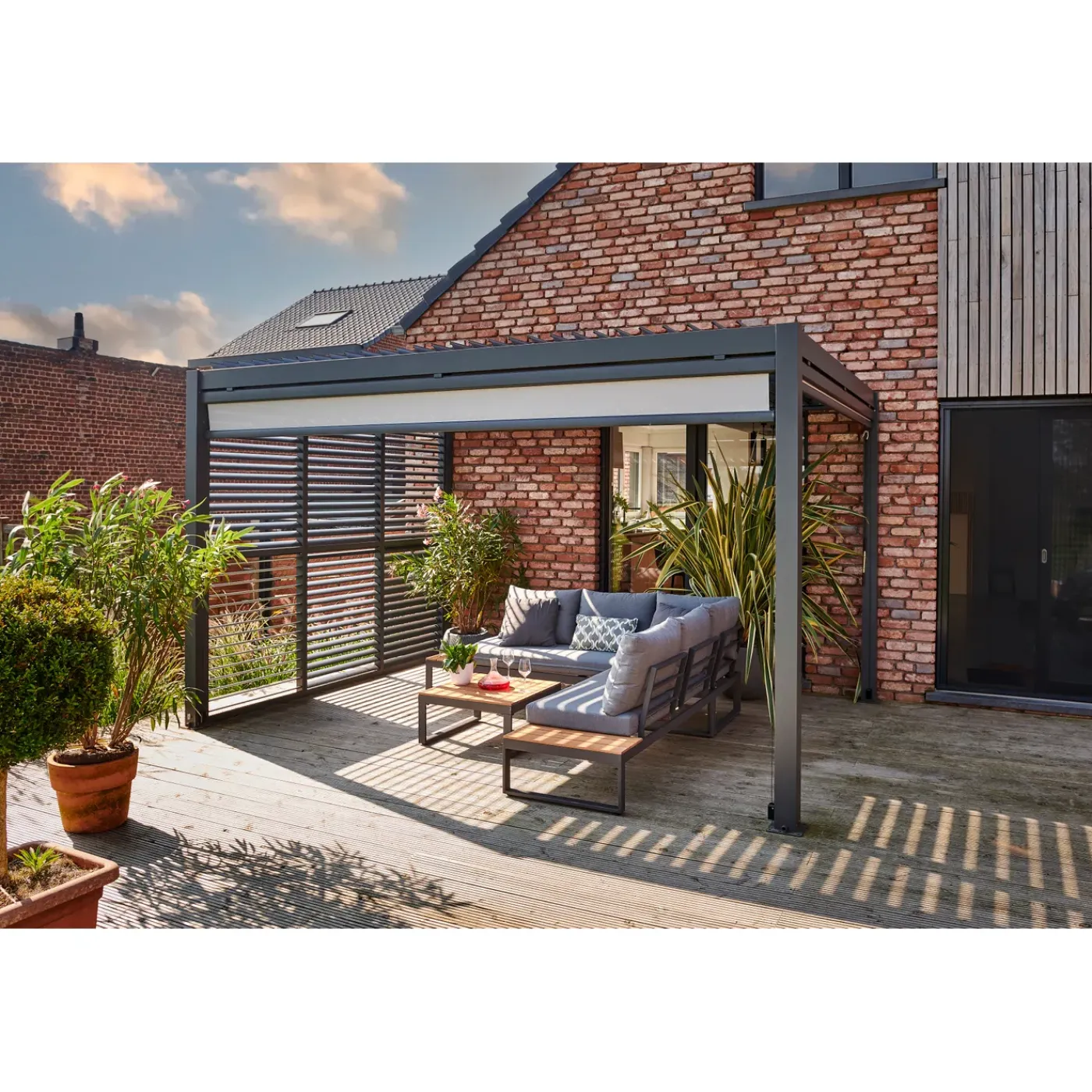 Central Park rolgordijnen voor pergola Riaci 300x390cm - 2 stuks