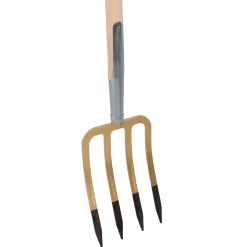 Central Park Spitvork 4-Tands - Gesmeed Staal - Essenhout - 85cm