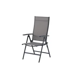 Central Park Tuinstoel Chiara - Verstelbaar - Aluminium - Textileen - Zwart - 62x57x110 cm