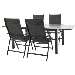 Central Park - Tuintafel - Andros - Aluminium/Glas 146x94x75cm - Uitschuifbaar (tot 219cm)