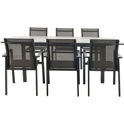 Central Park - Tuintafel - Andros - Aluminium/Glas 146x94x75cm - Uitschuifbaar (tot 219cm)