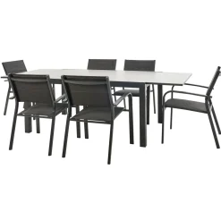 Central Park - Tuintafel - Andros - Aluminium/Glas 146x94x75cm - Uitschuifbaar (tot 219cm)