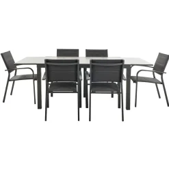 Central Park - Tuintafel - Andros - Aluminium/Glas 146x94x75cm - Uitschuifbaar (tot 219cm)