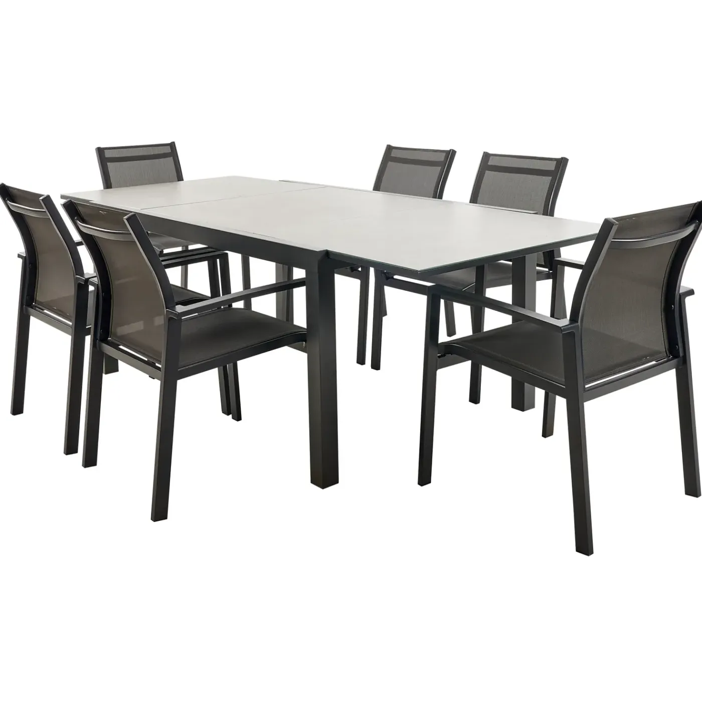 Central Park - Tuintafel - Andros - Aluminium/Glas 146x94x75cm - Uitschuifbaar (tot 219cm)