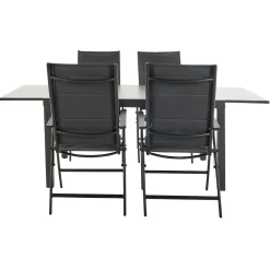 Central Park - Tuintafel - Andros - Aluminium/Glas 146x94x75cm - Uitschuifbaar (tot 219cm)