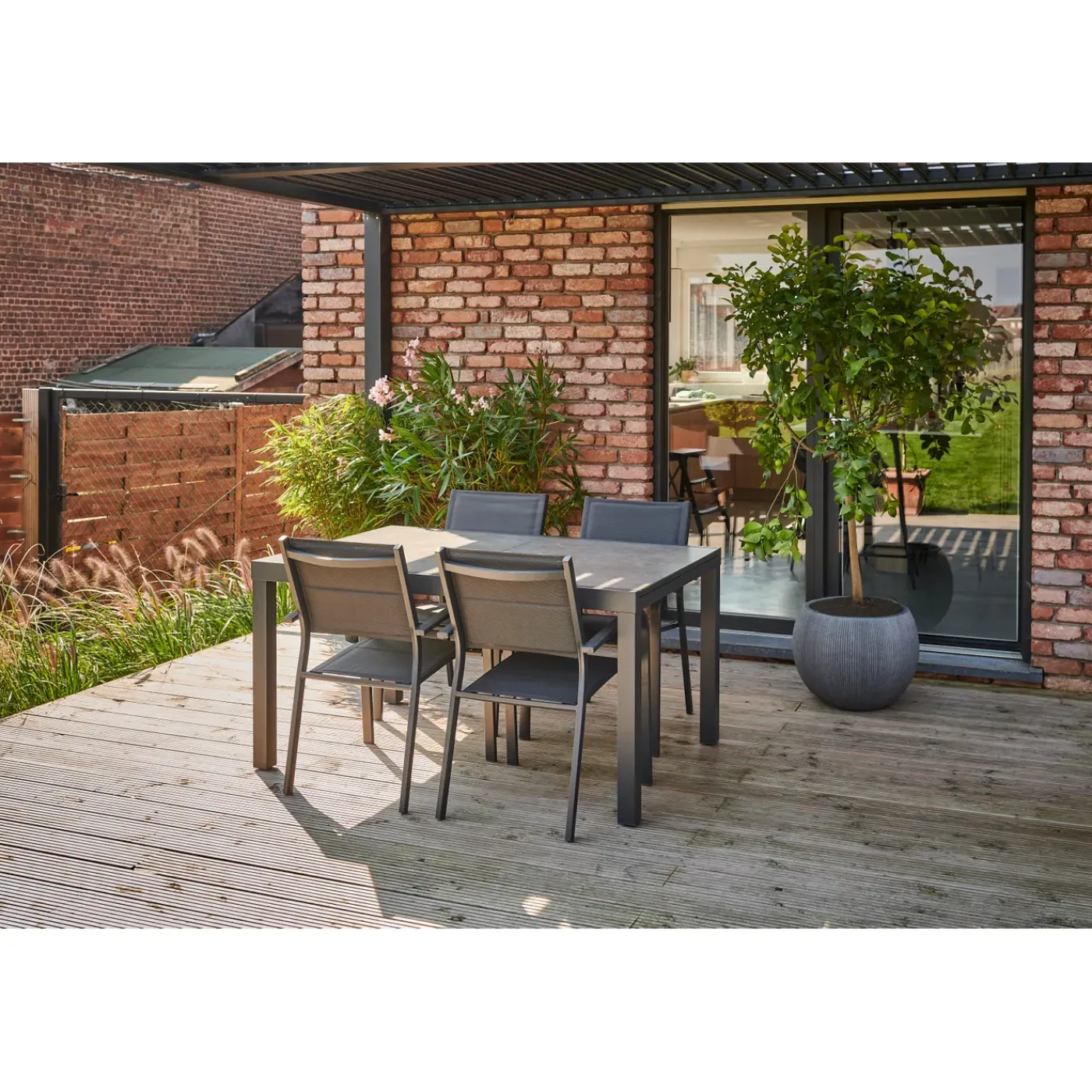 Central Park - Tuintafel - Andros - Aluminium/Glas 146x94x75cm - Uitschuifbaar (tot 219cm)