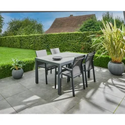 Central Park - Tuintafel - Andros - Aluminium/Glas 146x94x75cm - Uitschuifbaar (tot 219cm)