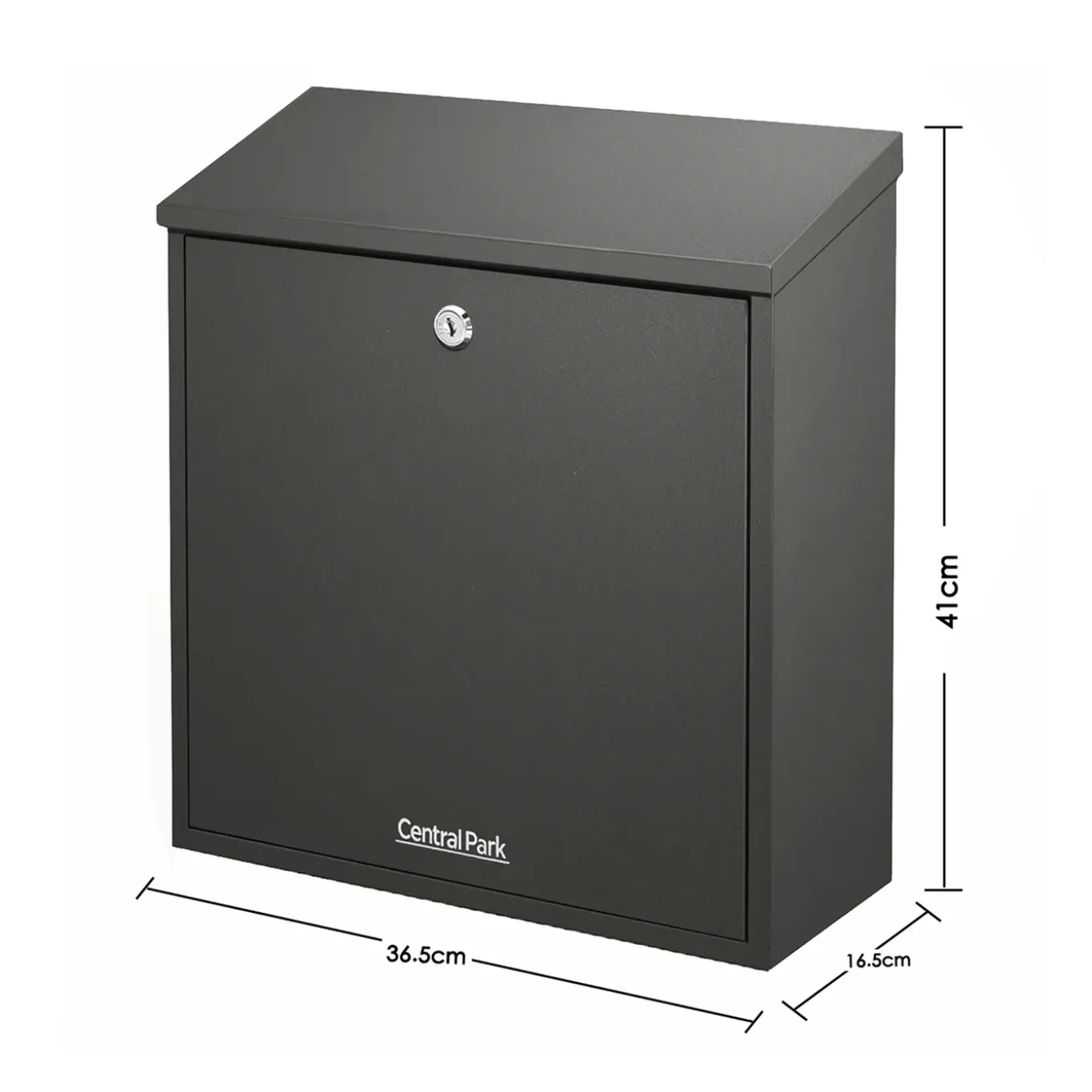 Central Park Wandbrievenbus Mailpal 500B - Staal - Zwart - 37,3x42x17,3cm