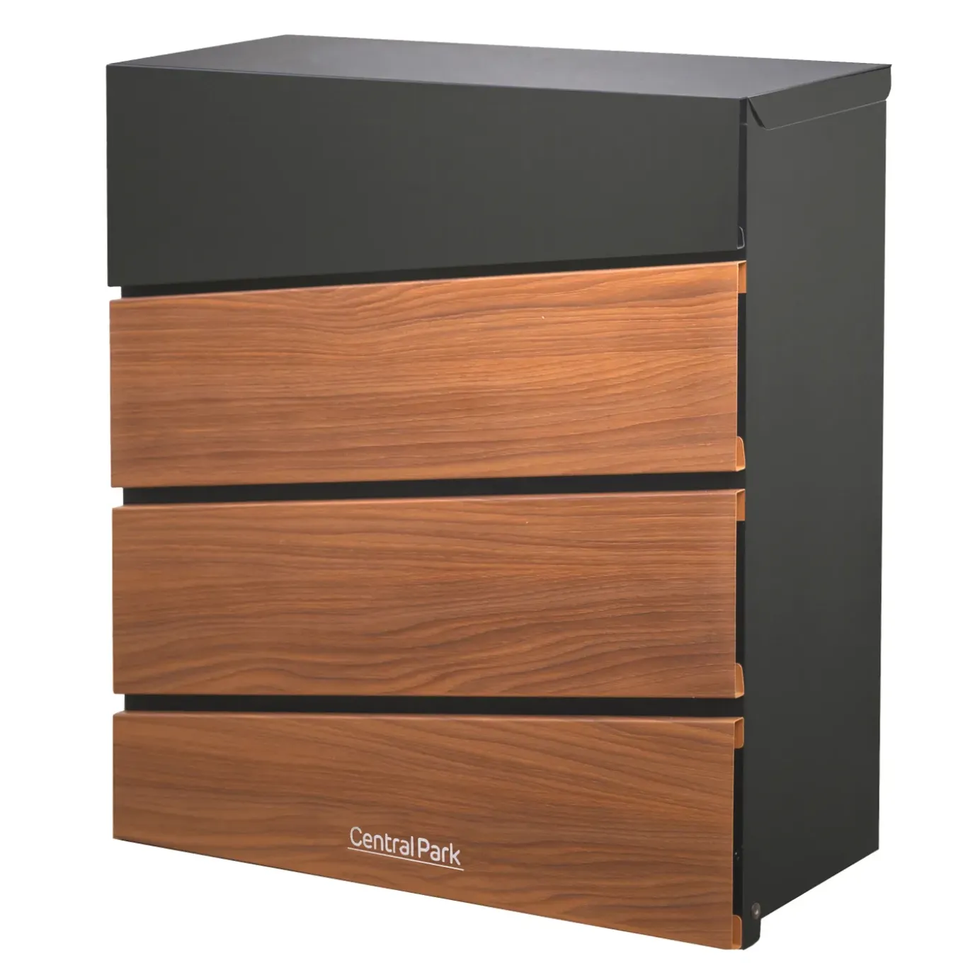 Central Park Wandbrievenbus Mailpal 900WD - Staal - Zwart-Bruin - 36,5x41x16,5cm