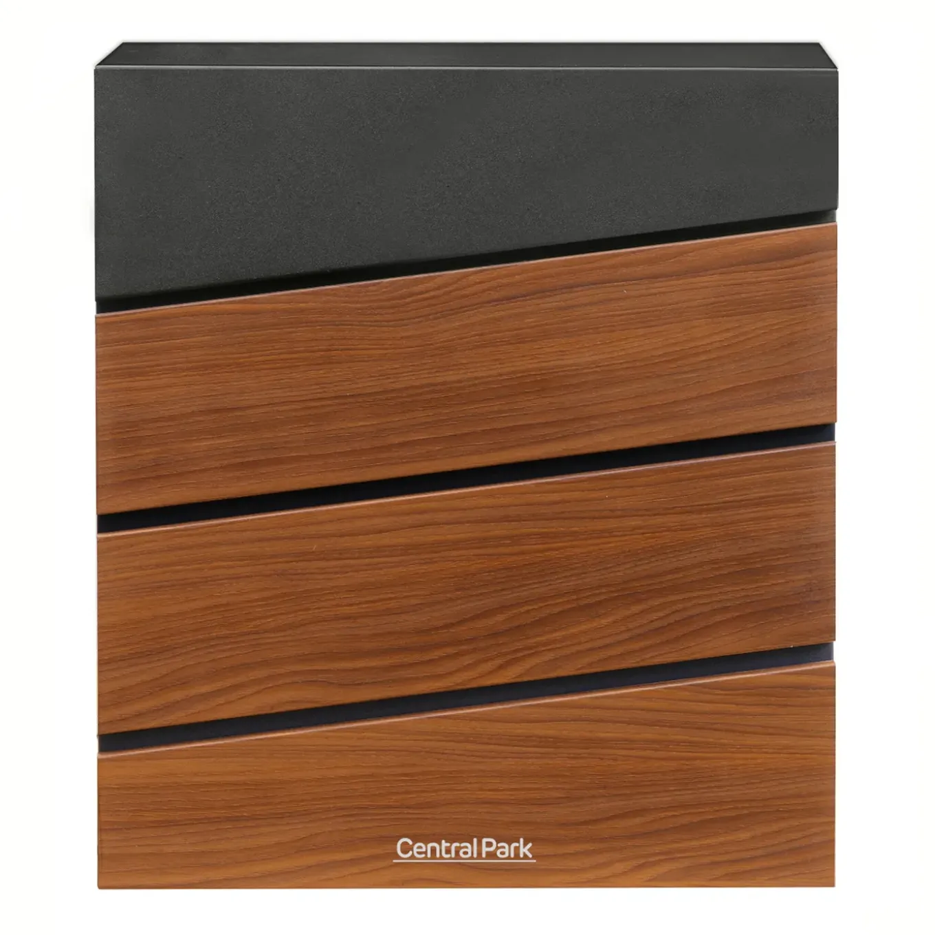 Central Park Wandbrievenbus Mailpal 900WD - Staal - Zwart-Bruin - 36,5x41x16,5cm