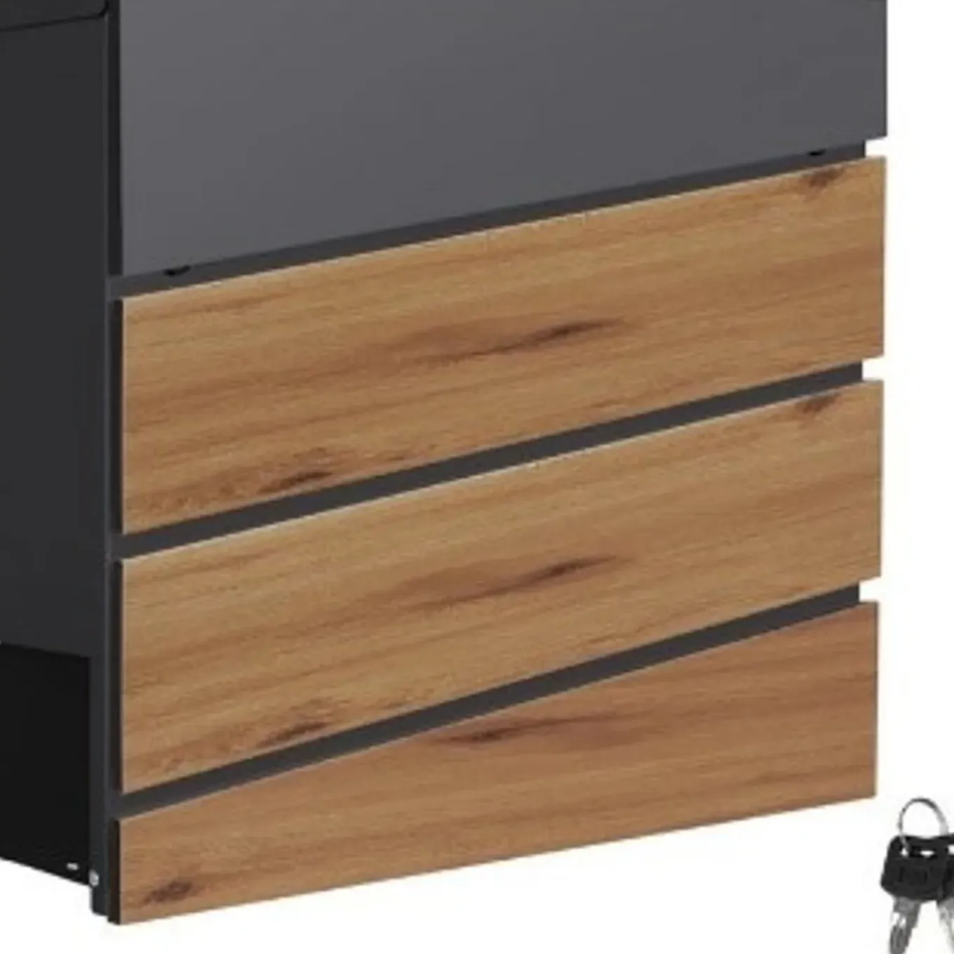 Central Park Wandbrievenbus Mailpal 900WD - Staal - Zwart-Bruin - 36,5x41x16,5cm