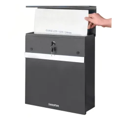 Central Park Wandbrievenbus Mailpal 901B - Staal - Zwart - 36,5x41x16,5cm