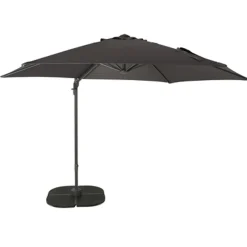 Central Park Zweefparasol Vive - D 290cm - Antraciet - 360° Draaibaar 180g/m² Aluminium Mast