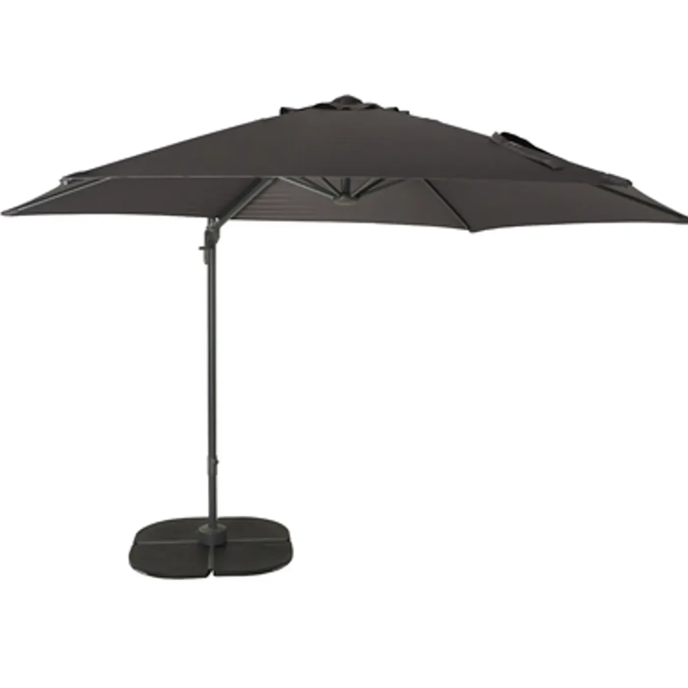 Central Park Zweefparasol Vive - D 290cm - Antraciet - 360° Draaibaar 180g/m² Aluminium Mast