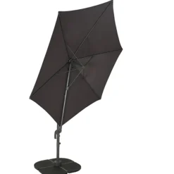 Central Park Zweefparasol Vive - D 290cm - Antraciet - 360° Draaibaar 180g/m² Aluminium Mast