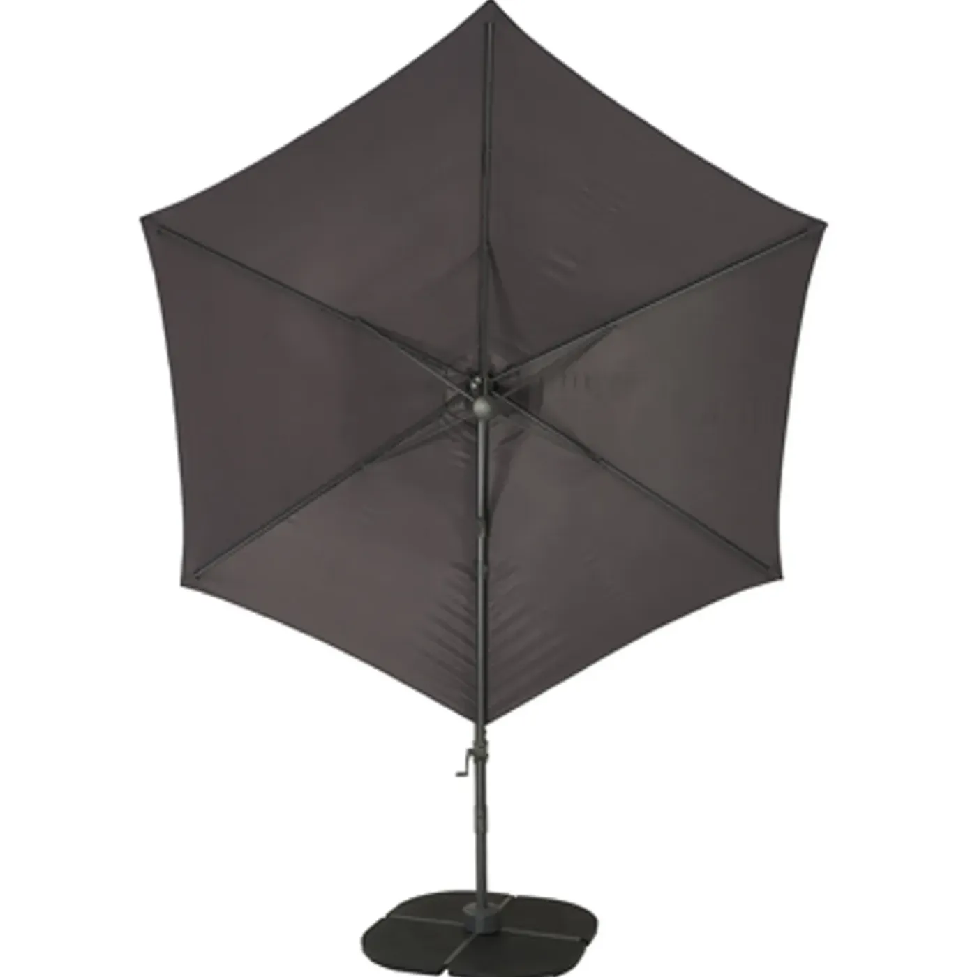 Central Park Zweefparasol Vive - D 290cm - Antraciet - 360° Draaibaar 180g/m² Aluminium Mast