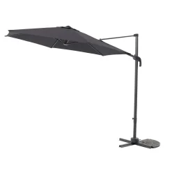 Central Park Zweefparasol Vive - D 290cm - Antraciet - 360° Draaibaar 180g/m² Aluminium Mast