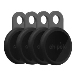 Chipolo - Bluetooth Tracker - Loop - Charcoal - 4-pack - Apple Find My & Google Find Hub - 125 Db