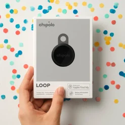 Chipolo - Bluetooth Tracker - Loop - Charcoal - 4-pack - Apple Find My & Google Find Hub - 125 Db