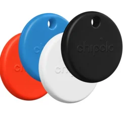 Chipolo - Bluetooth Tracker - Pop - Zwart & Wit & Rood & Blauw - 4-pack - Apple & Google - 120 Db