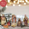 Lumineo Chique Kerststal Figuren - 8 Delig - 12cm Hoog